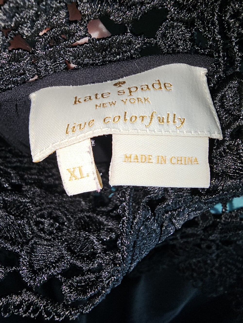Kate Spade Black Lace Yoke Sleeveless Camisole Sz XL - Picture 6 of 10